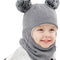 Baby Winter Hat Scarf Set, Unisex Infant Toddler Kids Hat Scarf