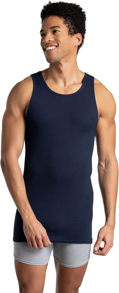 Men'S Sleeveless Tag Free Moisture Wicking Tank A-Shirt