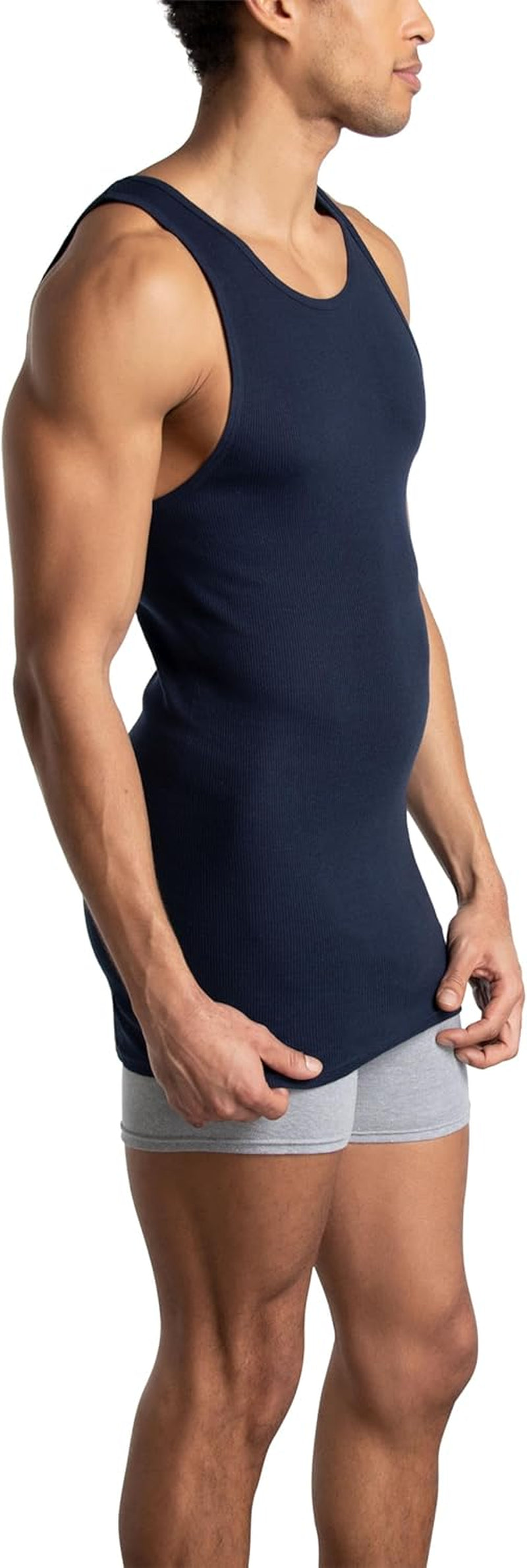 Men'S Sleeveless Tag Free Moisture Wicking Tank A-Shirt