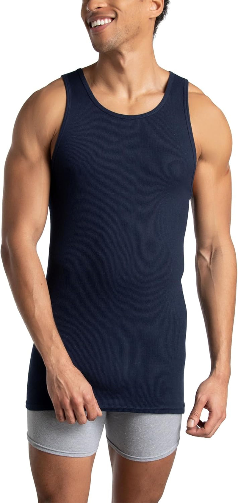 Men'S Sleeveless Tag Free Moisture Wicking Tank A-Shirt