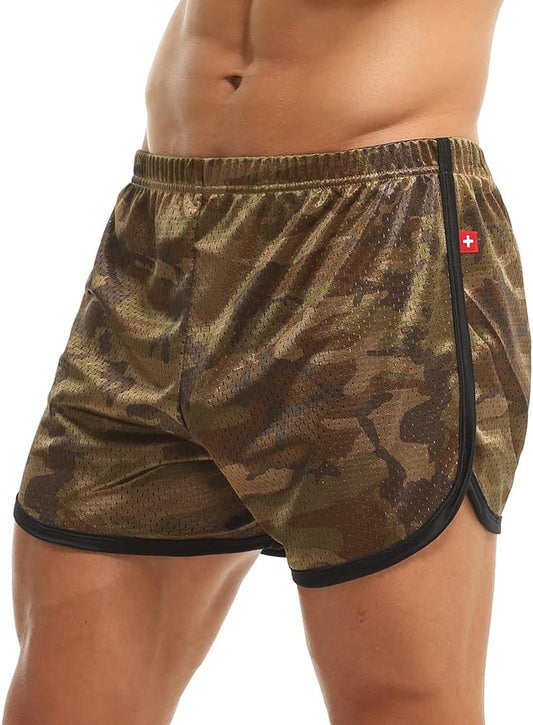 Men'S Running Shorts Mesh Bodybuilding Gym Fitted Shorts Athletic Sports Casual Short Pants