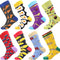 Mens Dress Socks Fun Funny Colorful Crazy Crew Dress Socks for Men 9-12